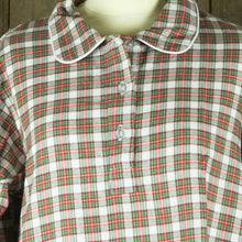 Afbeelding in Gallery-weergave laden, Flanellen nachthemd voor dames in rood-groen-witte ruit, foto 2