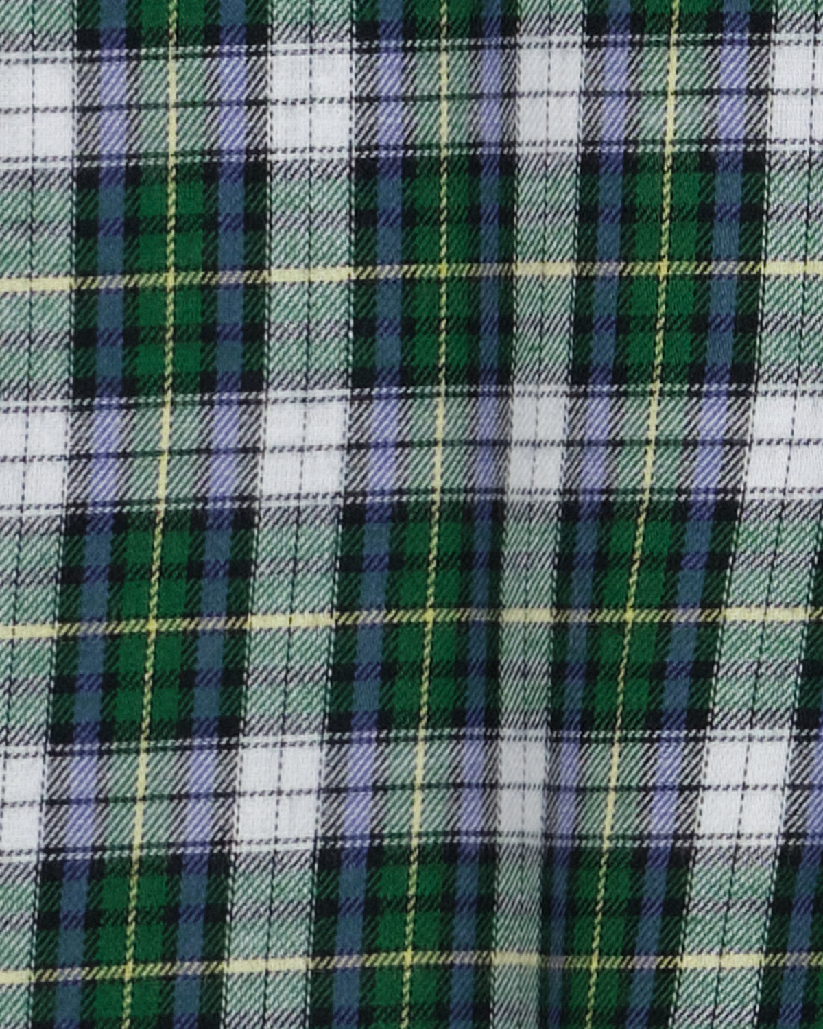 Flanel in groen-witte ruit van dichtbij
